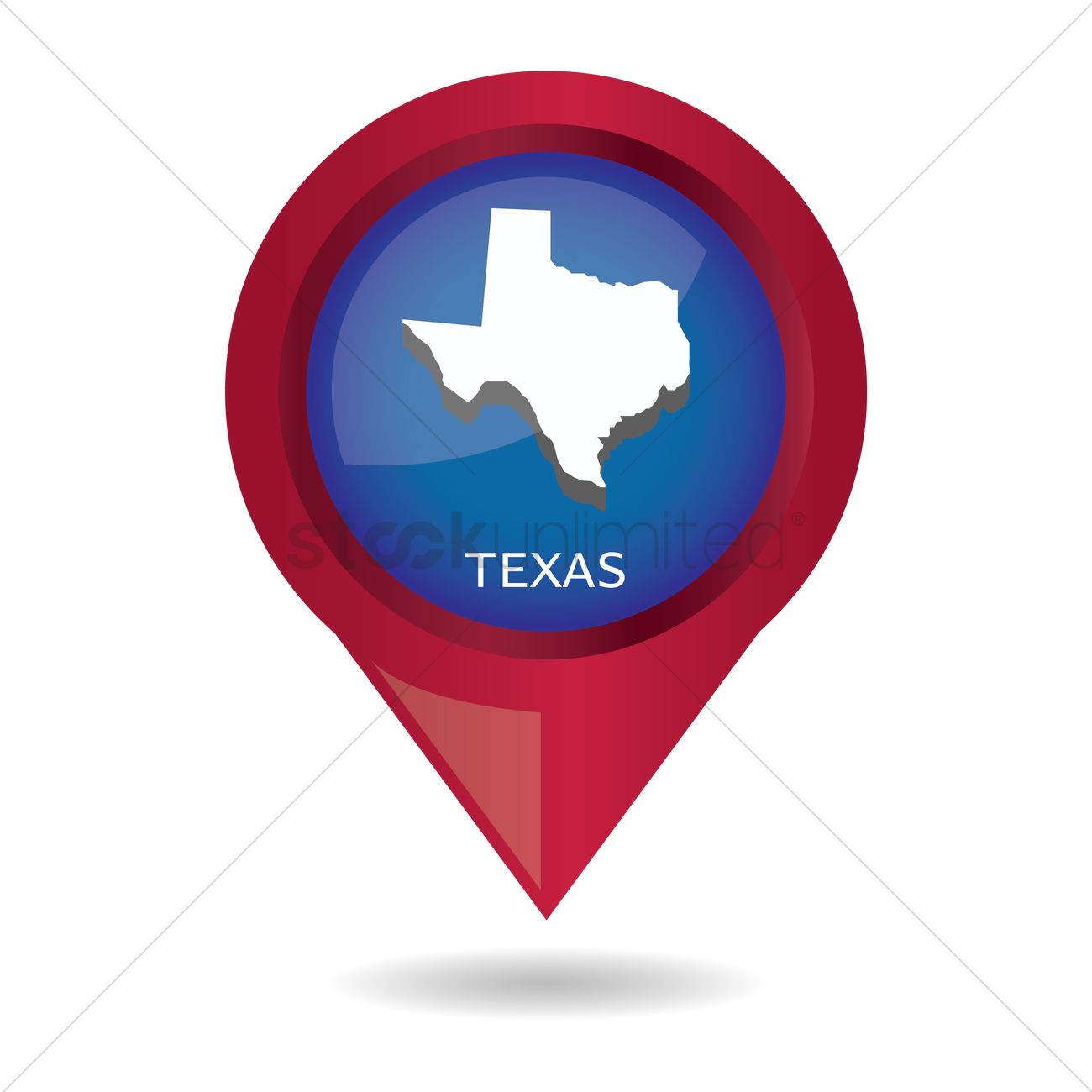 1300x1300 Map Pointer With Texas State Vector Image
