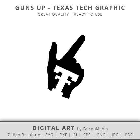 570x570 Vector Gun Texas Tech Red Raiders Guns Up Lubbock Texas