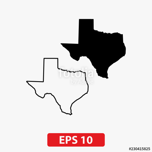 500x500 Map Of Texas Vector Stock Image And Royalty Free Vector