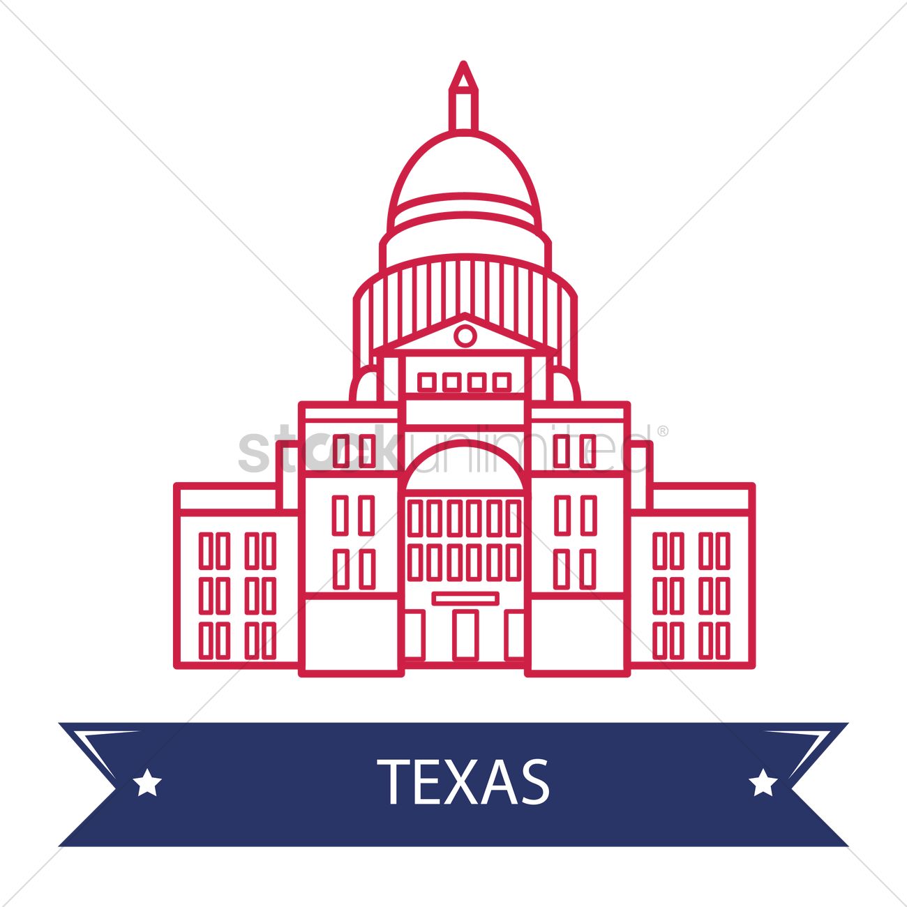 1300x1300 Texas State Capitol Vector Image