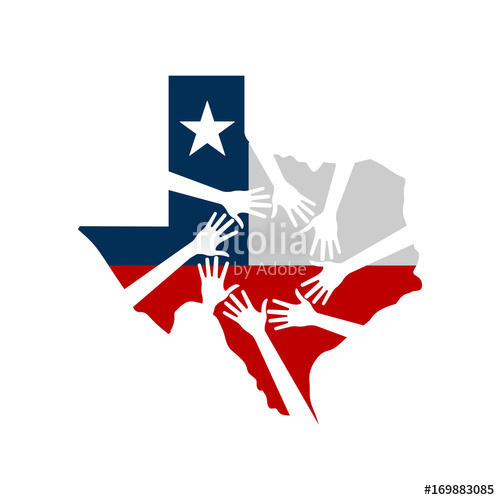 500x500 Hands Helping Texas Vector Illustration Stock Image And Royalty