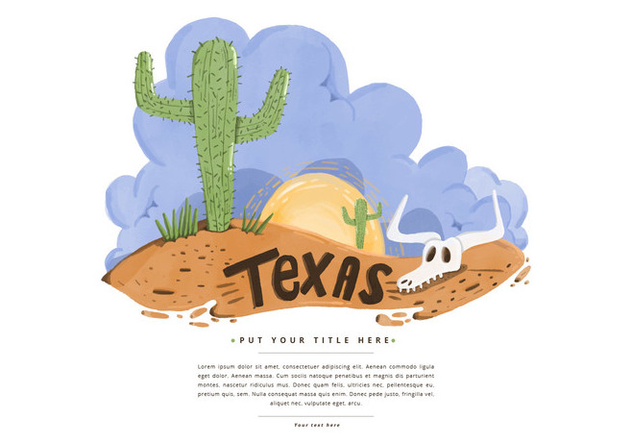 632x443 Free Texas Desert Watercolor Vector Free Vector Download