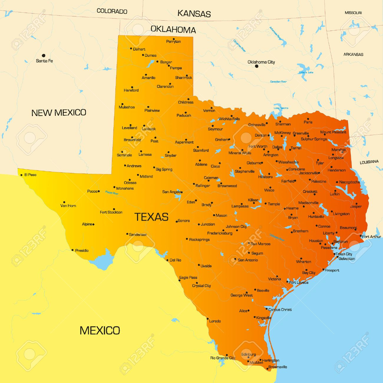 1300x1300 Free Texas State Map Printable Maps