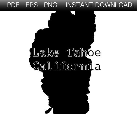 570x476 Lake Tahoe Map Shape Instant Download Dxf Lake Tahoe