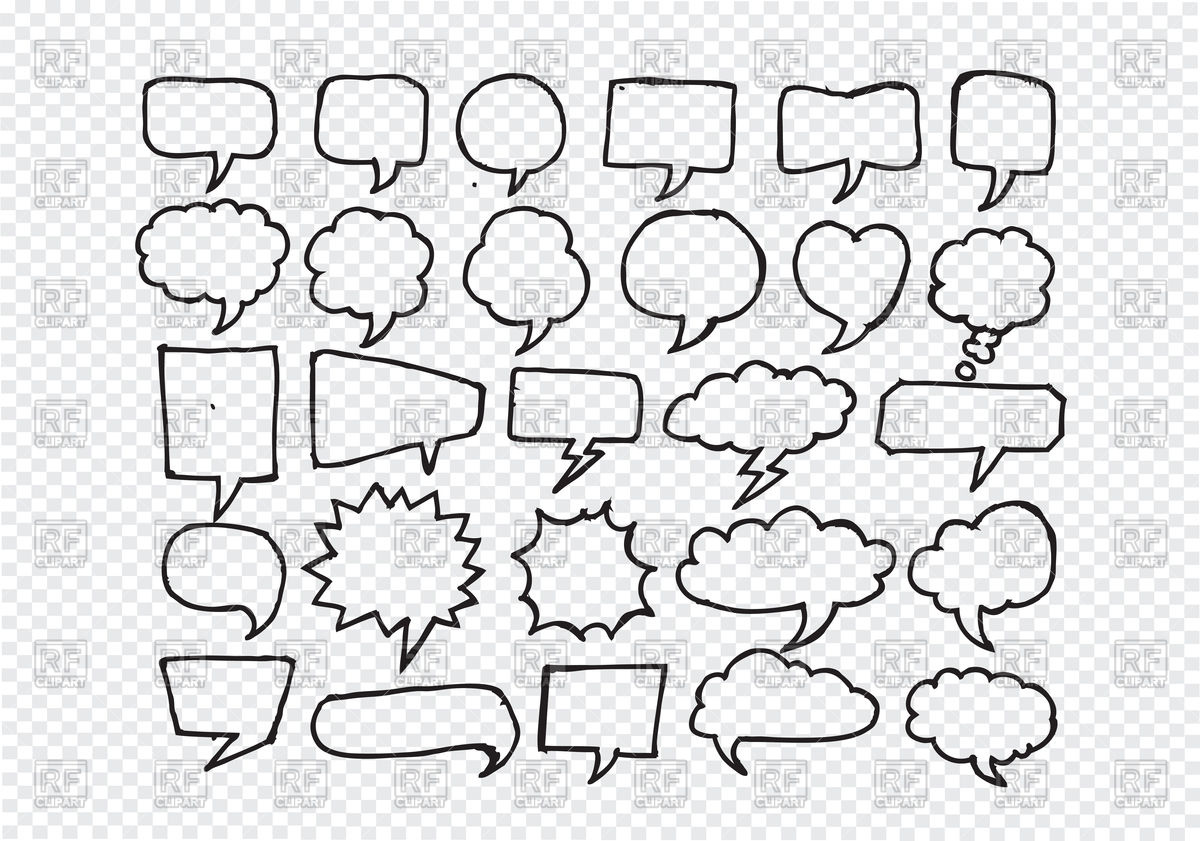 1200x841 Sketches Of Speech Bubbles Vector Image Of Design Elements