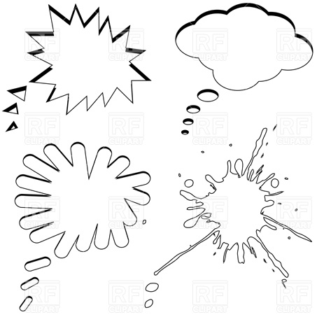 453x453 Black Cartoon Text Bubbles Vector Image Of Design Elements