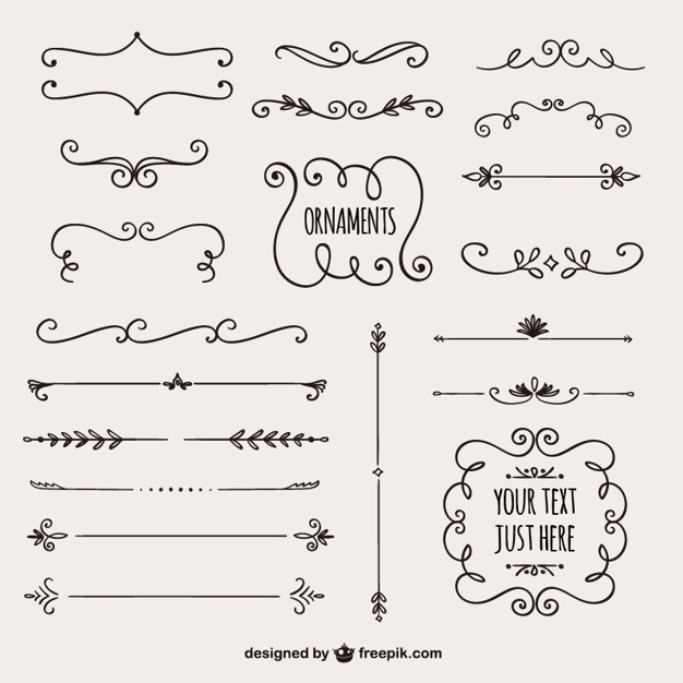 626x626 Calligraphic Borders Collection Vector Free Download