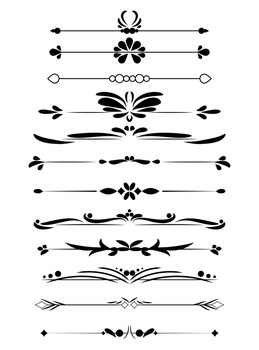 259x350 Decorative Text Dividers Flourish Border Vector Clip Art