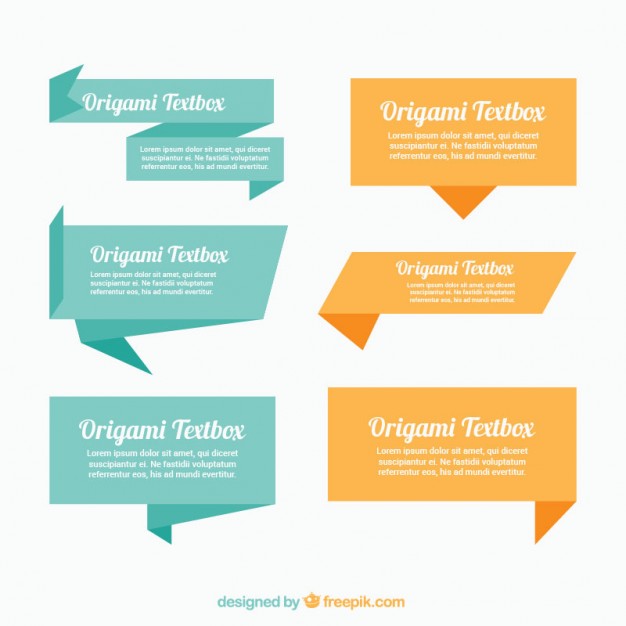 626x626 Origami Textbox Pack Vector Free Download