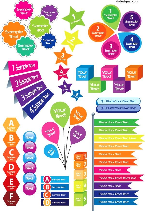 600x871 Designer Colorful Shapes Personalized Text Box Vector Material