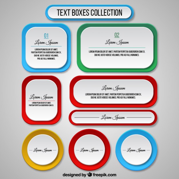 626x626 Text Boxes Template Collection Vector Free Download