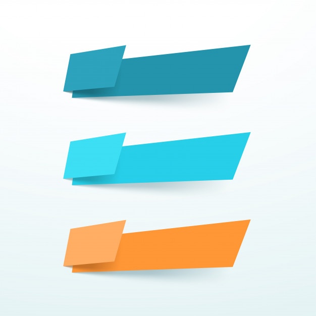 626x626 Three Vector Text Box Abstract Cut Out Shape Elements Set Vector