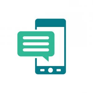 300x300 Mobile Icon With Text Message Speech Bubble Vector Newwaysys