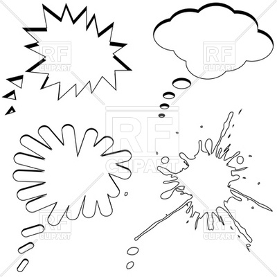 400x400 Black Cartoon Text Bubbles Vector Image Of Design Elements