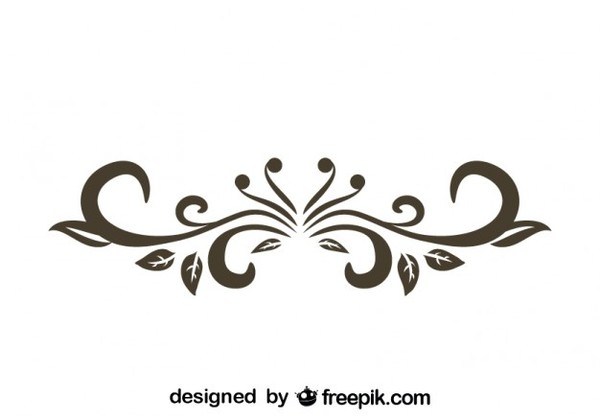 600x420 Retro Style Floral Decorative Text Divider Vector Graphics Free