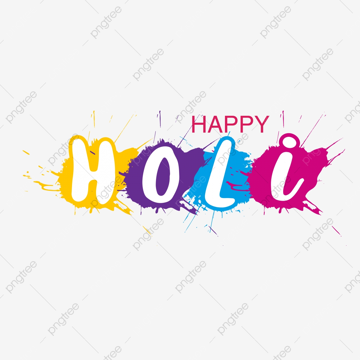 1200x1200 Brush Splash Happy Holi Text Decoration, Holi, Background