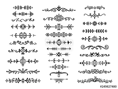 500x375 Decorative Dividers Text Lines Vintage Hand Drawn Border