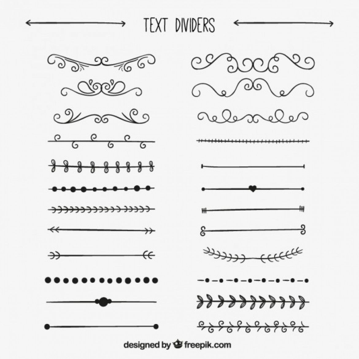 1170x1170 Free Vector Hand Drawn Text Dividers Collection