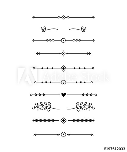 417x500 Geometric And Floral Horizontal Decorative Text Dividers Vector
