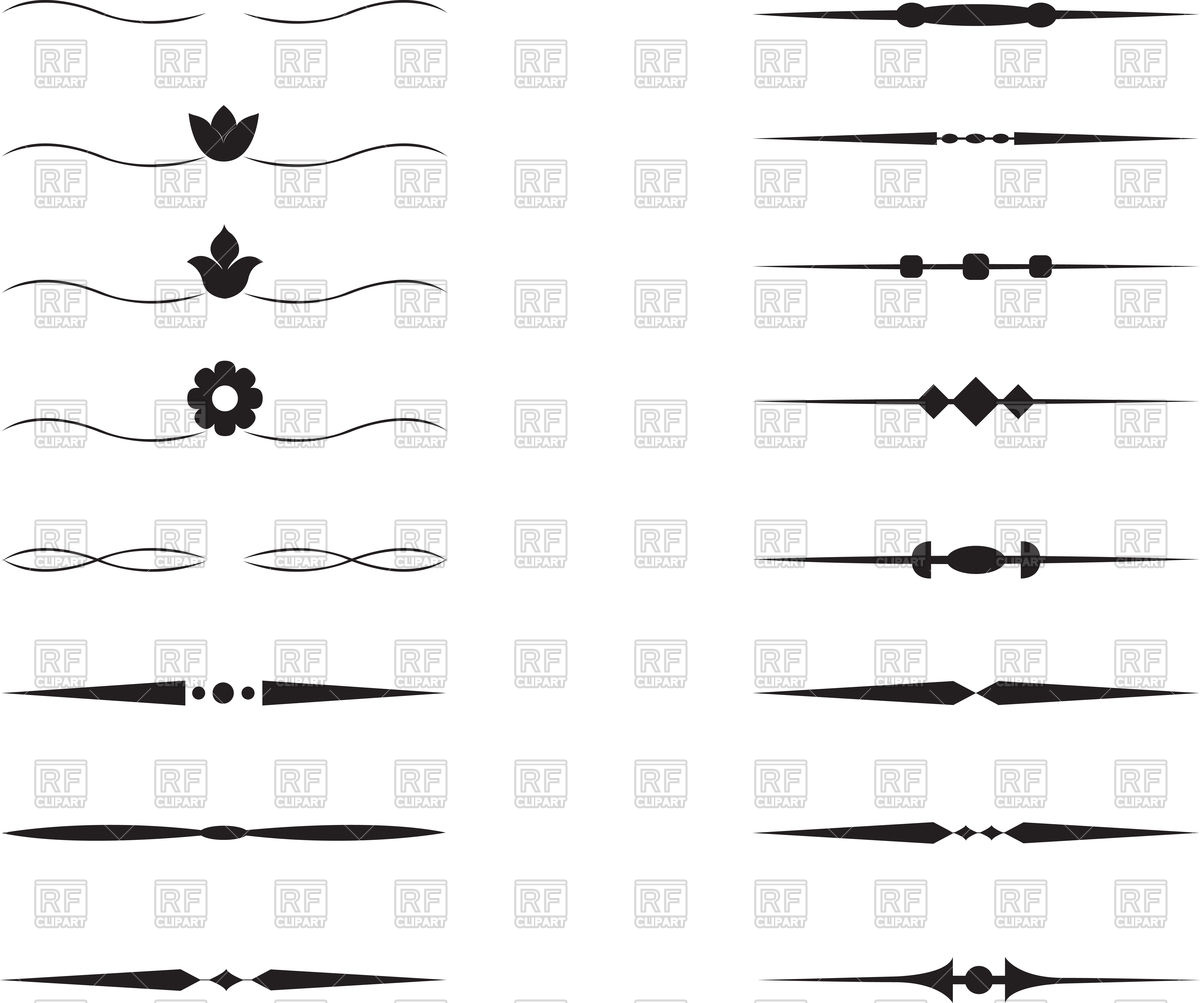 1200x1003 Simple Text Dividers On White Background Vector Image Of Borders