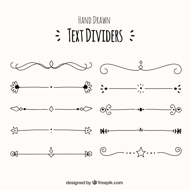 626x626 Collection Of Decorative Hand Drawn Text Divider Vector Free