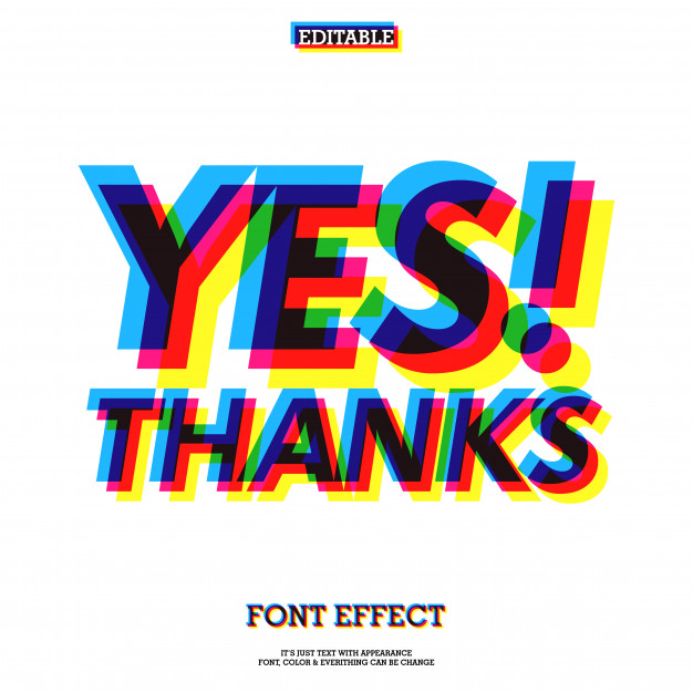 626x626 Overprint Colors Text Effect With Cool Print Effects Vector