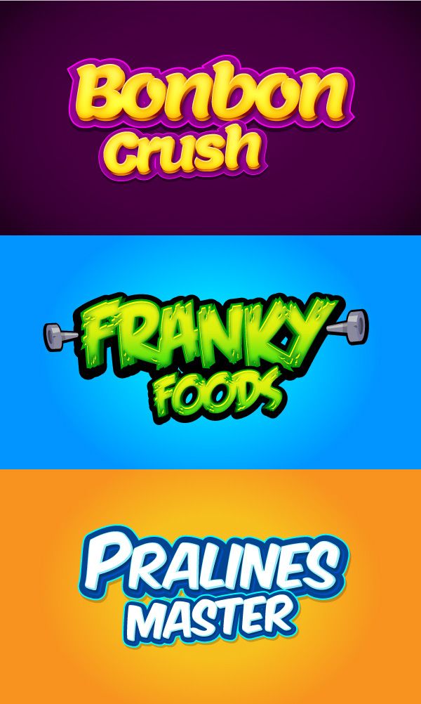 600x1002 Illustrator Graphic Styles Typographic Game Logo Design