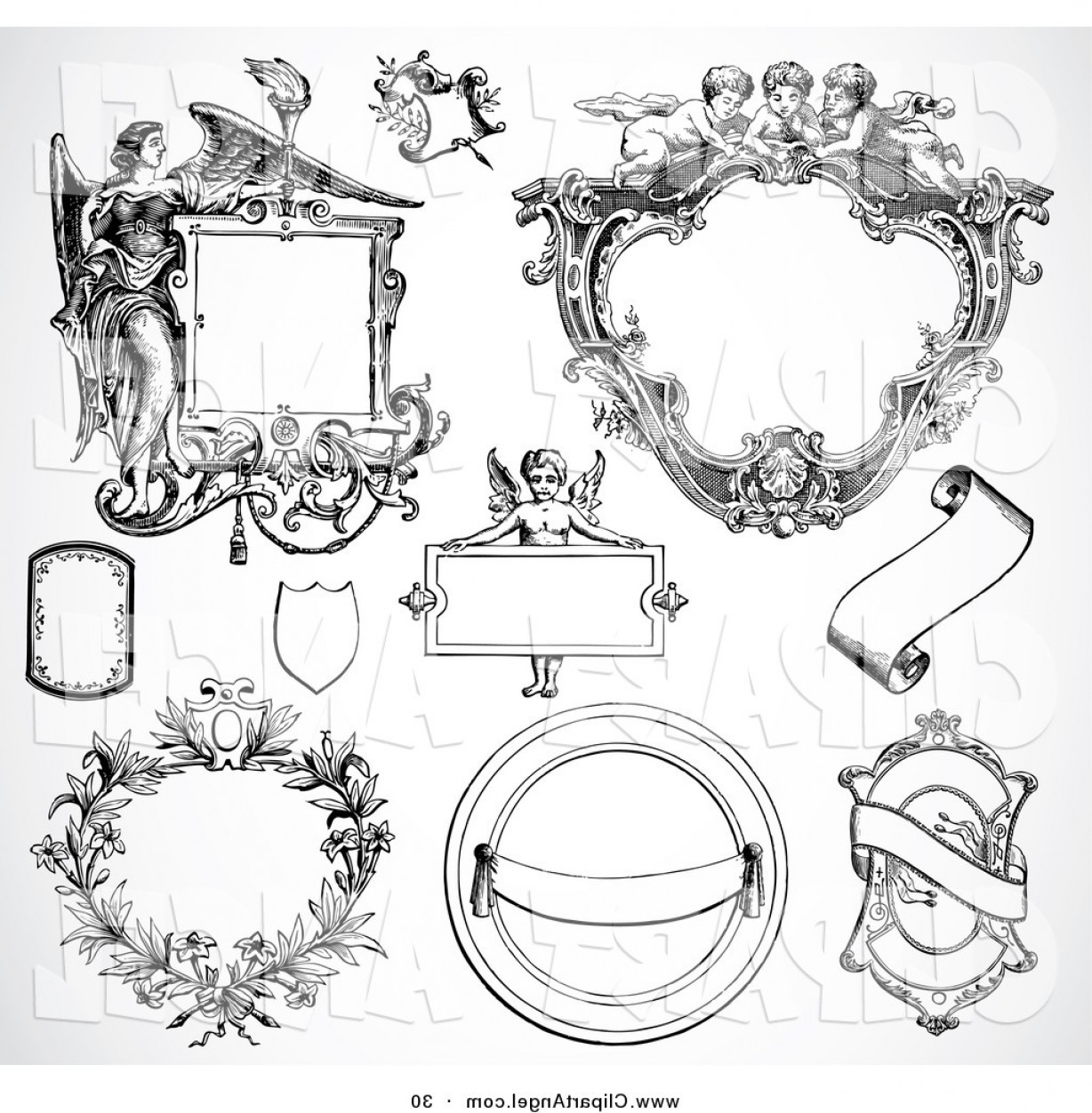 1228x1252 Illustration Vector Of A Digital Set Of Fancy Frame Design