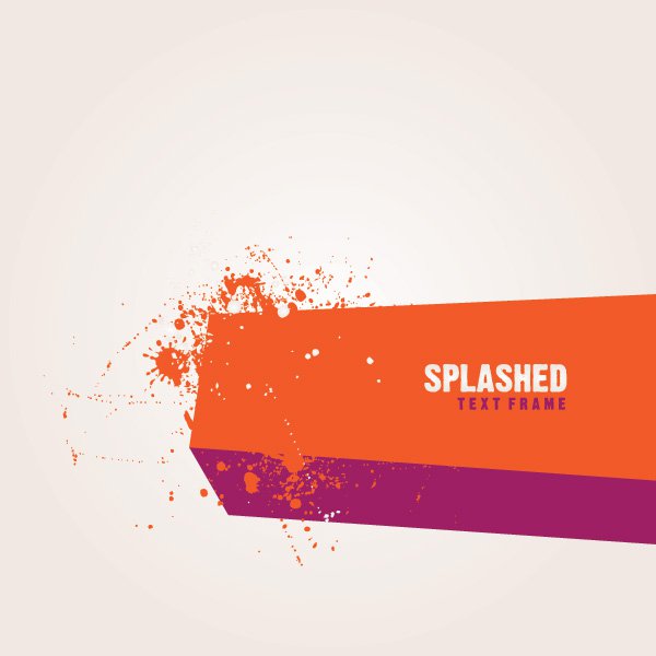 600x600 Splashed Text Frame Free Vector