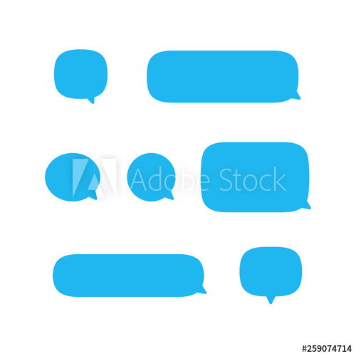 500x500 Text Speech Bubble, Message Mobile Phone Vector Icon Set