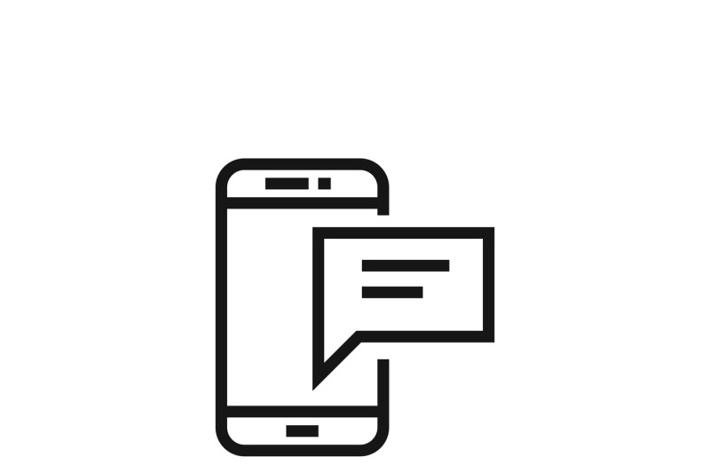 800x533 Bubble Phone Sign Or Texting Message Vector Icon