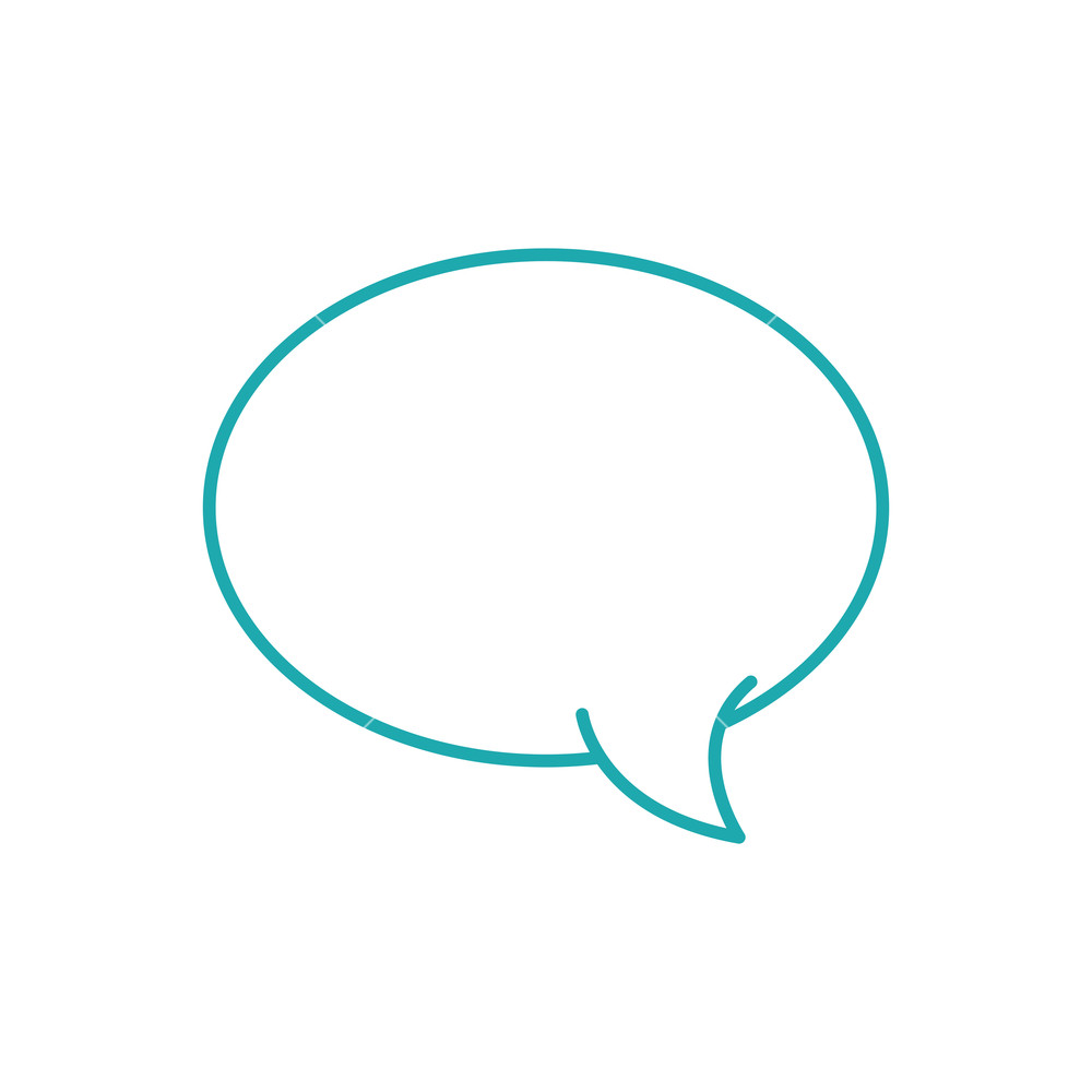 1000x1000 Color Line Oval Chat Bubble Art Text Message Vector Illustration