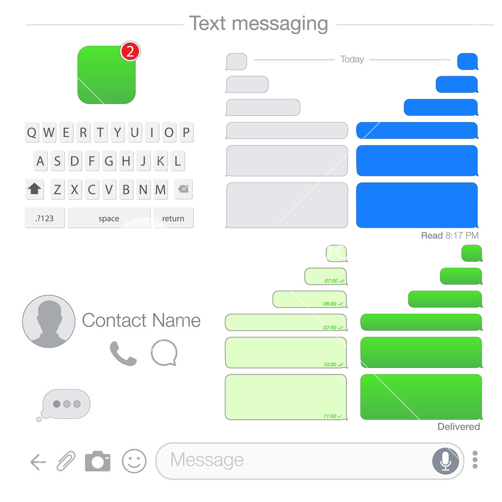 1000x1000 Vector Modern Sms Or Message Icons Bubble Speech Set Text