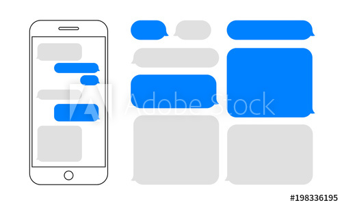 500x300 Message Bubbles Chat On Smartphone Icons Vector Design Template