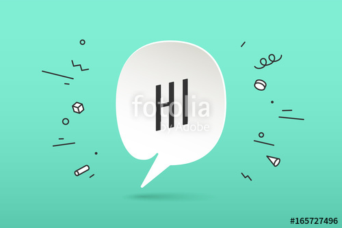 500x334 Icon Of White Paper Cloud Talk With Text Hi Or Hello