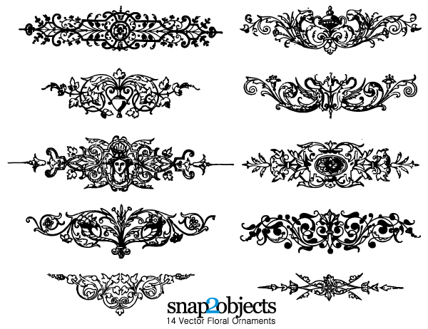 600x462 Floral Ornaments Graphics Free Vector Illustrator Pack Download