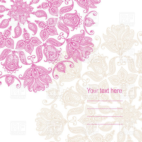 470x470 Graphic Floral Ornaments And Place For Text