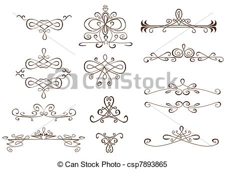 450x339 Set Of Different Kind Of Text Ornaments Clipart Vector