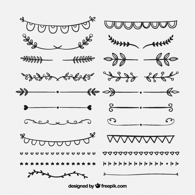 626x626 Set Of Vintage Ornaments For Hand Drawn Text Vector Free Download