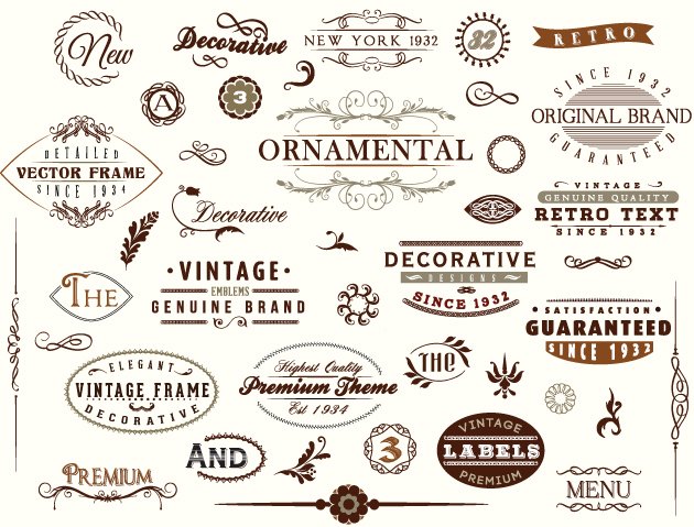 630x479 Super Premium Vintage Vector Elements Huge Bonus