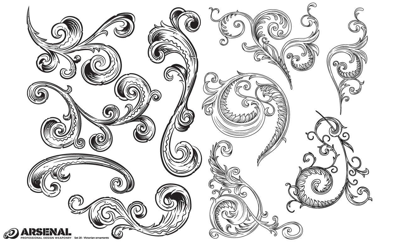 1270x770 Adobe Illustrator Ornaments Victorian Vector Pack