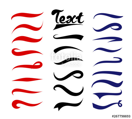 500x451 Vector Illustration Set Of Text Elements Typography Tails