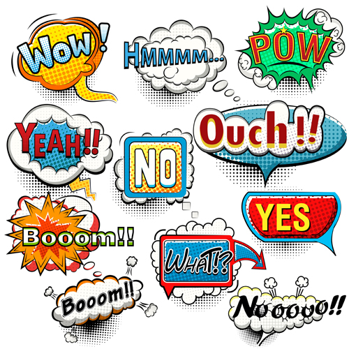 500x500 Comic Speech Bubbles For You Text Vector Free Download
