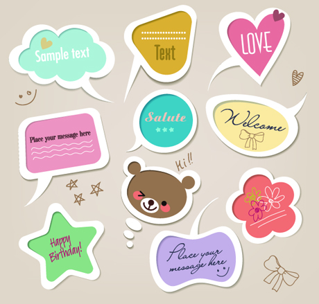 460x439 Cartoon Cute Text Clouds Vector Free Download