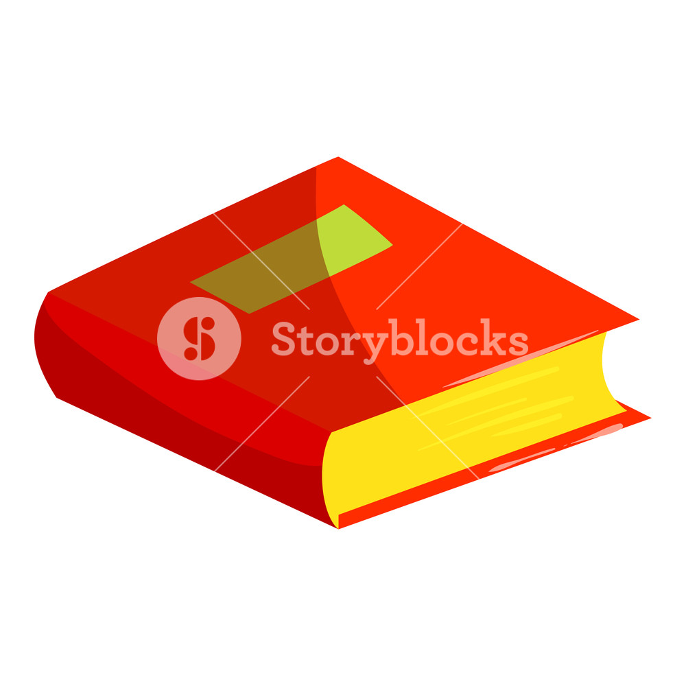 1000x1000 School Textbook Icon In Cartoon Style Isolated On White Background