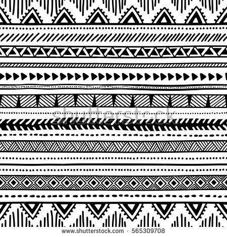 450x470 Seamless Ethnic Pattern Black And White Geometric Pattern Print