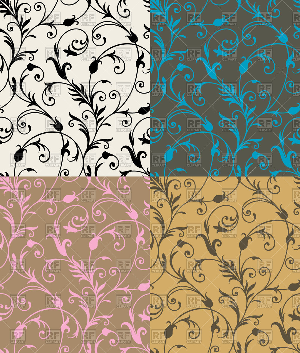 1021x1200 Seamless Floral Ornament Ror Wallpaper Or Textile Vector Image