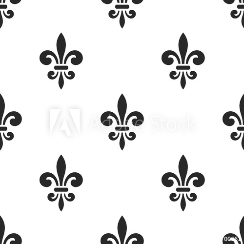 500x500 Golden Fleur De Lis Seamless Pattern Black White Template Floral