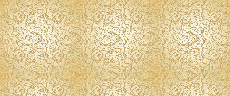 800x333 Golden European Pattern Background Material Texture Poster Girl