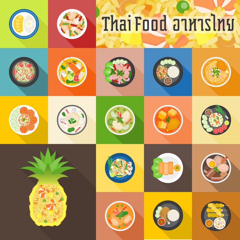 794x794 Thai Food Vector Etsy